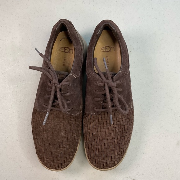 UGG Brown Woven Suede Men’s Oxfords – Size 8 (women’s size 10)